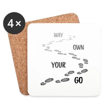 Go Your Way Saying with Graphics - Coasters (set of 4) - white - Front