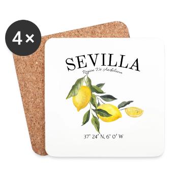 Seville - Spain - Andalusia - España - Coasters (set of 4) - white - Front