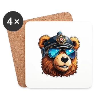 Teddy Bear / Cuddly Toy / Stuffed Animal / Gift Idea - Coasters (set of 4) - white - Front