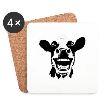 | Vache sauvage - Dessous de verre (lot de 4) - blanc - Devant