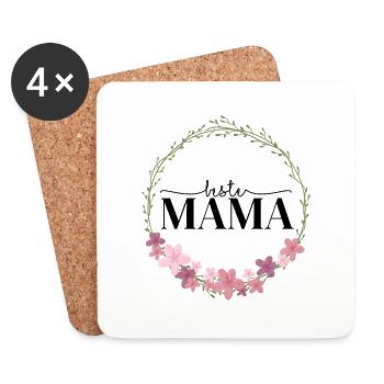 Beste Mama - Untersetzer (4er-Set) - Weiß - Vorne