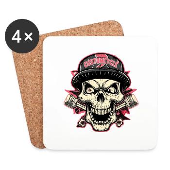 Skullmotor - Dessous de verre (lot de 4) - blanc - Devant