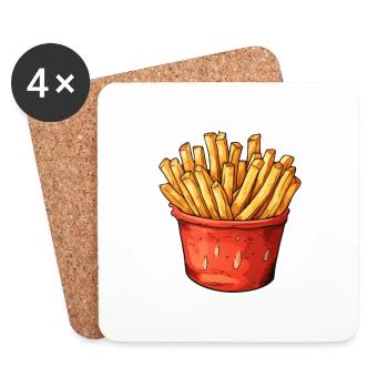 Pommes Portion - Untersetzer (4er-Set) - Weiß - Vorne