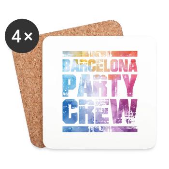 Barcelona Party Crew Bunt - Untersetzer (4er-Set) - Weiß - Vorne