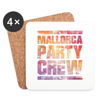 Mallorca Party Crew Bunt - Untersetzer (4er-Set) - Weiß - Vorne