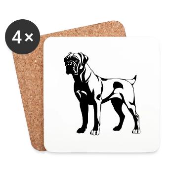 Bullmastiff Dog Icon - Coasters (set of 4) - white - Front