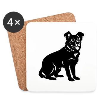 Corgi Hund Symbol - Untersetzer (4er-Set) - Weiß - Vorne