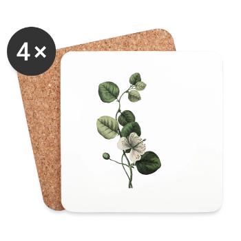 Grüner botanischer Y-Buchstabe - Untersetzer (4er-Set) - Weiß - Vorne