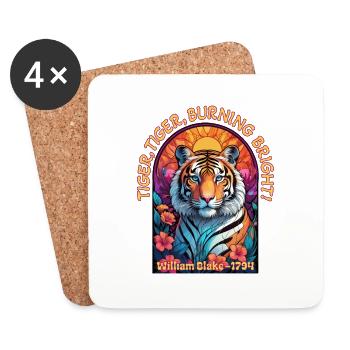Tiger, Tiger, Burning Bright! - Untersetzer (4er-Set) - Weiß - Vorne