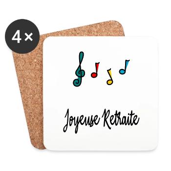 RETIREMENT. HAPPY RETIREMENT. HAPPY RETIREMENT - Coasters (set of 4) - white - Front