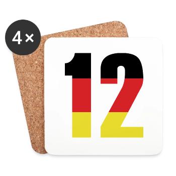 Maillot 12 numéros Allemagne - Dessous de verre (lot de 4) - blanc - Devant