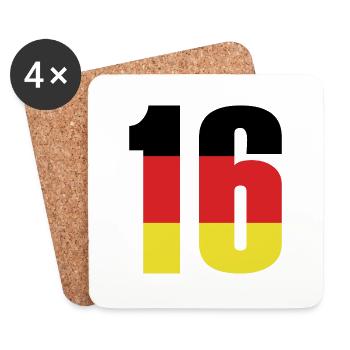 Maillot 16 numéros Allemagne - Dessous de verre (lot de 4) - blanc - Devant