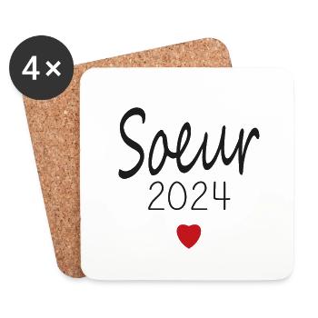soeur - futur soeur 2024 - Dessous de verre (lot de 4) - blanc - Devant