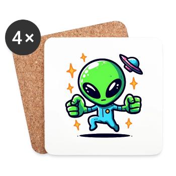 Alien Encounter - Untersetzer (4er-Set) - Weiß - Vorne