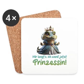 Kroko Prinzessin 01 - Untersetzer (4er-Set) - Weiß - Vorne