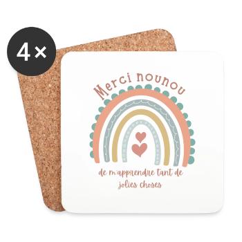 Thank you nanny for teaching me so many pretty things - Coasters (set of 4) - white - Front