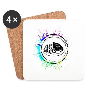 Filet de steak de viande - Dessous de verre (lot de 4) - blanc - Devant