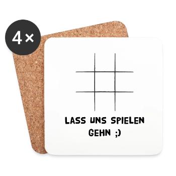 Tik Tak To oder Käsekästchen, lass uns spielen - Untersetzer (4er-Set) - Weiß - Vorne