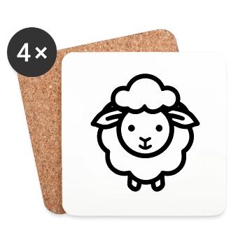 sheep - Coasters (set of 4) - white - Front