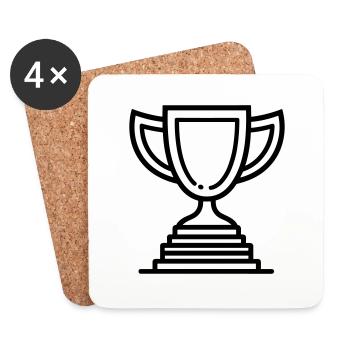 trophée - Dessous de verre (lot de 4) - blanc - Devant
