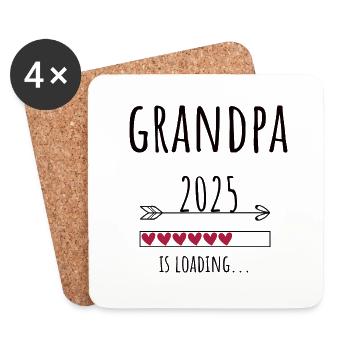 Schwangerschaft Opa Babyglück Geschenk - Untersetzer (4er-Set) - Weiß - Vorne