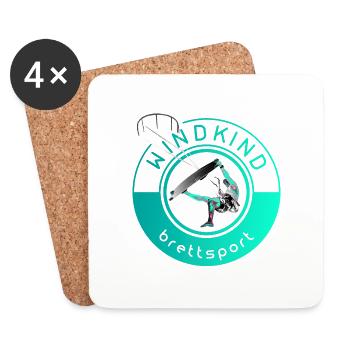 Windkind kiter - Coasters (set of 4) - white - Front