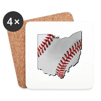 Ohio (United States) | real baseball | Map - Coasters (set of 4) - white - Front