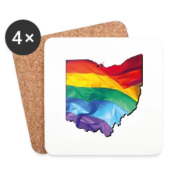 Ohio (United States) | Real Flag | LGBTQIA+ - Coasters (set of 4) - white - Front
