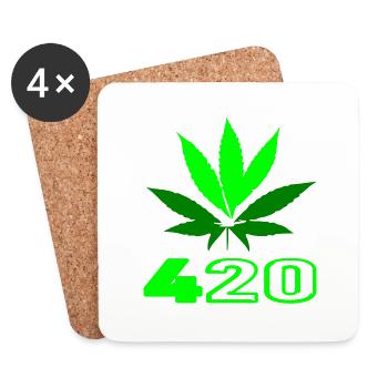 420 Kraut! - Untersetzer (4er-Set) - Weiß - Vorne