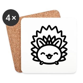 Hedgehog - Coasters (set of 4) - white - Front