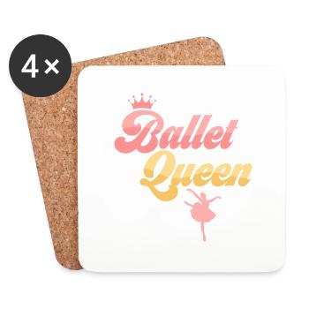 Ballet Queen Ballerina Woman Dance - Coasters (set of 4) - white - Front