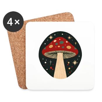 Xmas Cosmic Mushroom - Untersetzer (4er-Set) - Weiß - Vorne