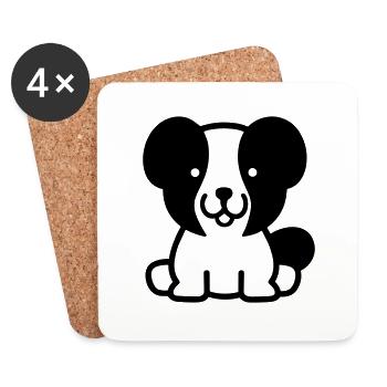 Hund - Untersetzer (4er-Set) - Weiß - Vorne