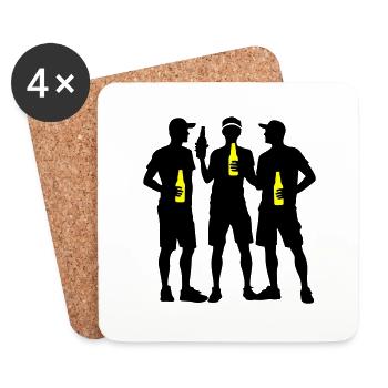 Party Team Bier Junggesellenabschied - Untersetzer (4er-Set) - Weiß - Vorne