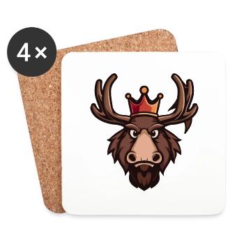 Moose Head Crown - Coasters (set of 4) - white - Front