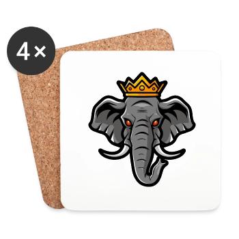 Elephant Head Crown - Coasters (set of 4) - white - Front