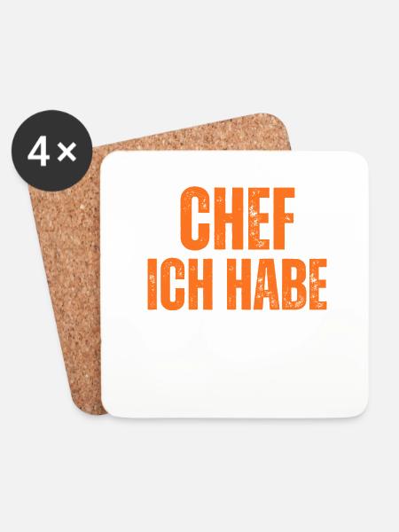Chef ich habe keine Lust - Untersetzer (4er-Set) - Weiß