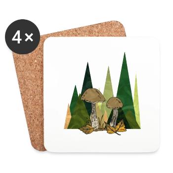 Pilze - Untersetzer (4er-Set) - Weiß - Vorne