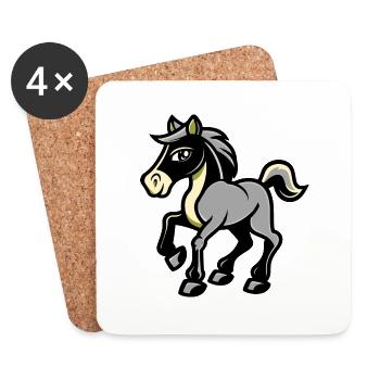 horse - Untersetzer (4er-Set) - Weiß - Vorne