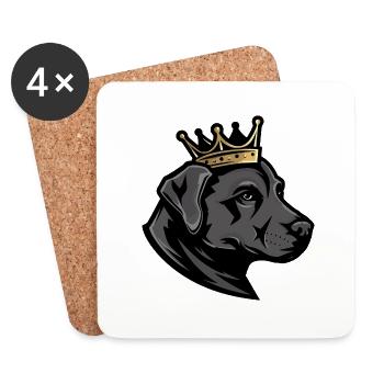 Couronne de chien Labrador - Dessous de verre (lot de 4) - blanc - Devant