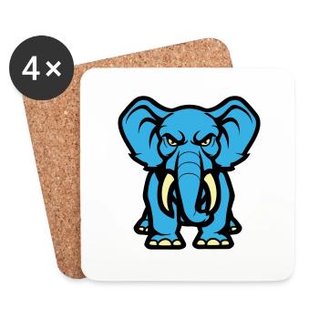 elefant comic - Untersetzer (4er-Set) - Weiß - Vorne