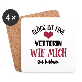 Vetterin Kusinen Patenkind Patentochter Cousine - Untersetzer (4er-Set) - Weiß - Vorne