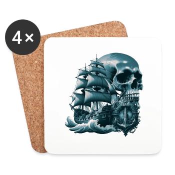Pirates - Coasters (set of 4) - white - Front