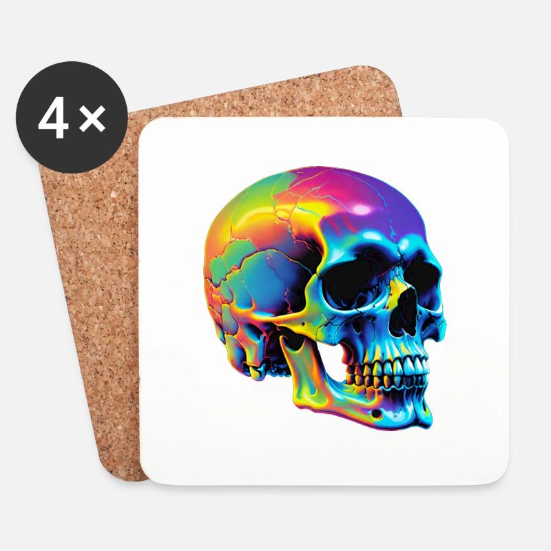 Skull - Untersetzer (4er-Set) - Weiß