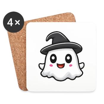 Geist Halloween Comic - Untersetzer (4er-Set) - Weiß - Vorne