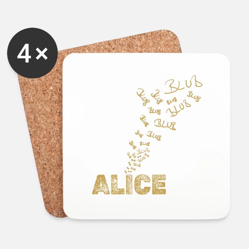Regalo per Alice - Sottobicchieri (set da 4 pezzi) - bianco