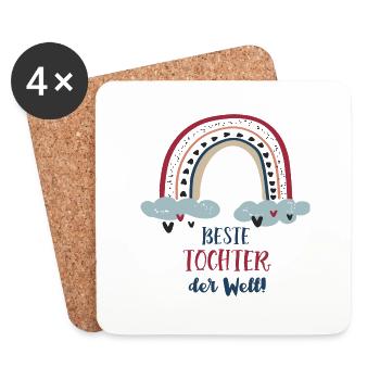 Beste Tochter Der Welt Töchter Daughter Kind - Untersetzer (4er-Set) - Weiß - Vorne