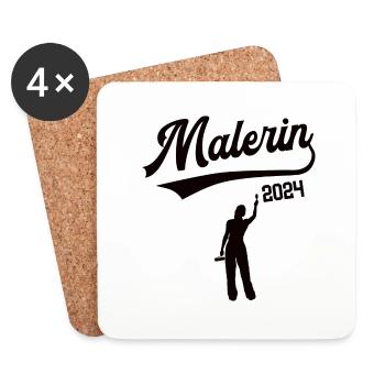 Malerin 2024 Beruf Malerei Lackiererin Azubi - Untersetzer (4er-Set) - Weiß - Vorne