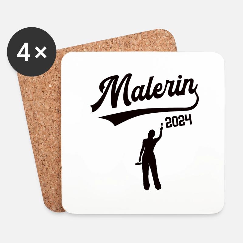 Malerin 2024 Beruf Malerei Lackiererin Azubi - Untersetzer (4er-Set) - Weiß