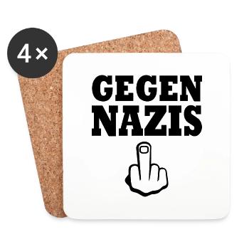 Against 's middle finger - Coasters (set of 4) - white - Front